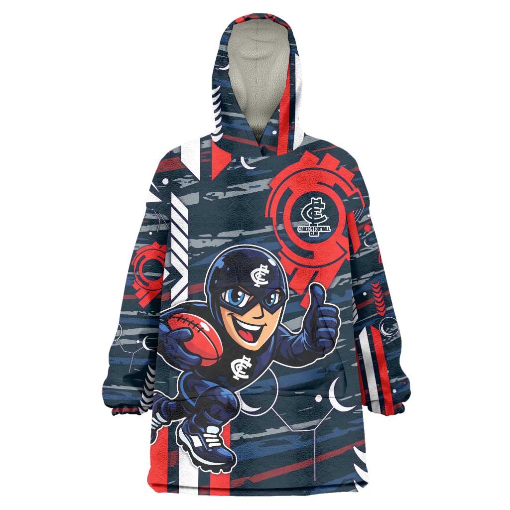 Carlton Football Club Wearable Blanket Hoodie Mascot Cartoon Football Illustration Style