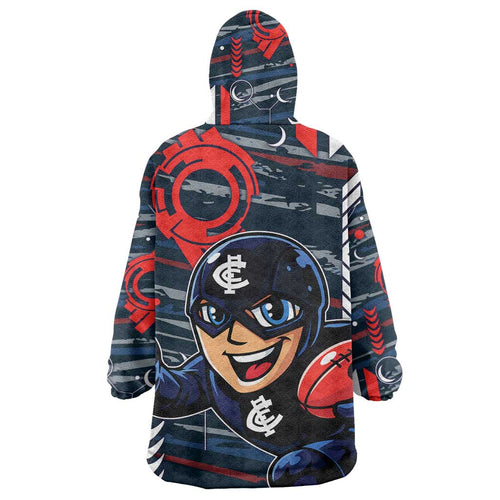 Carlton Football Club Wearable Blanket Hoodie Mascot Cartoon Football Illustration Style