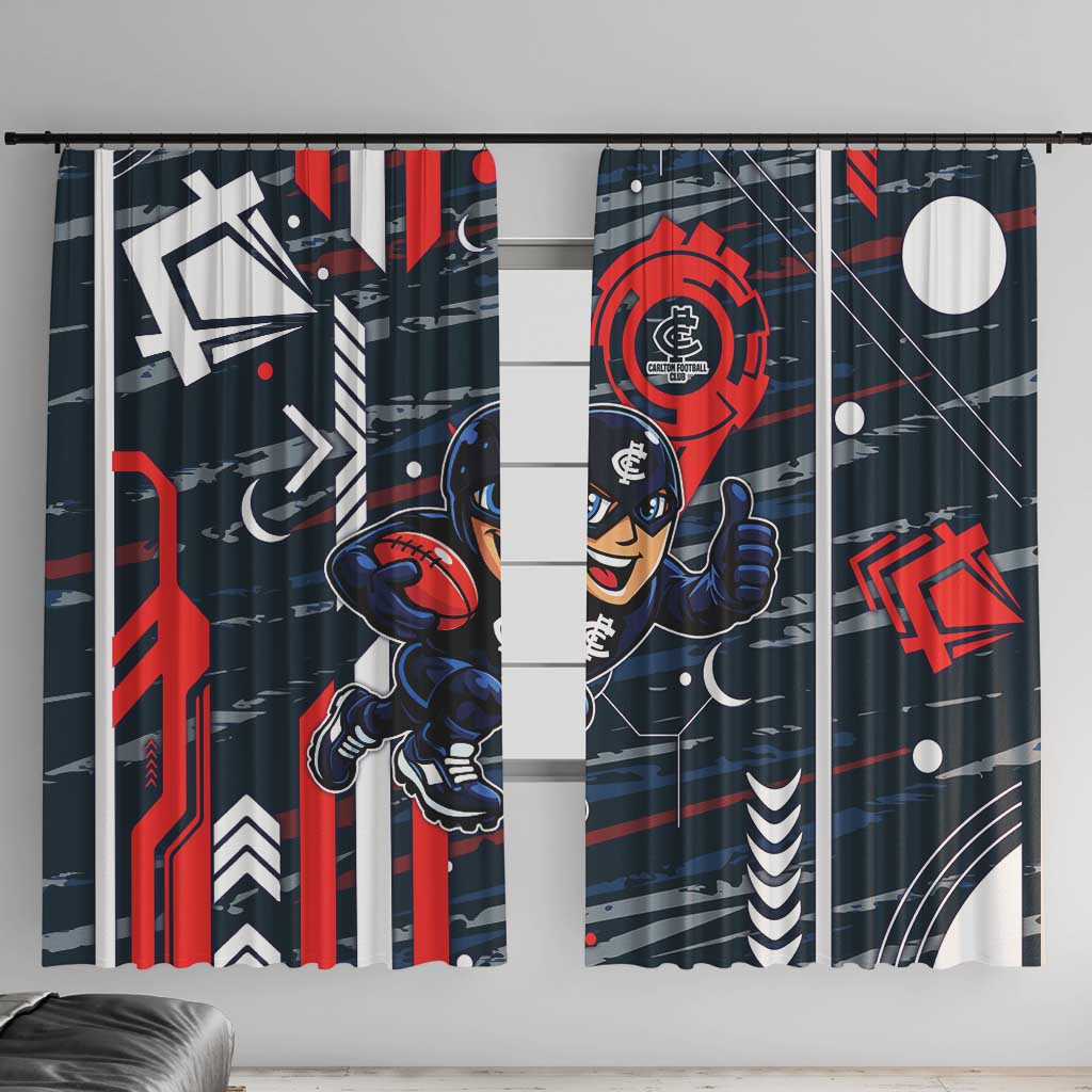 Carlton Football Club Window Curtain Mascot Cartoon Football Illustration Style