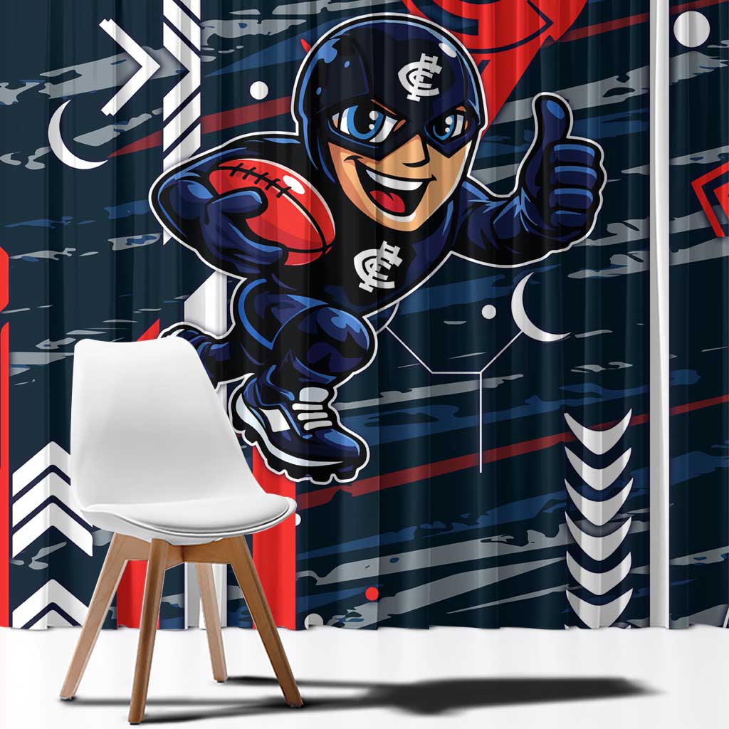 Carlton Football Club Window Curtain Mascot Cartoon Football Illustration Style