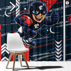 Carlton Football Club Window Curtain Mascot Cartoon Football Illustration Style