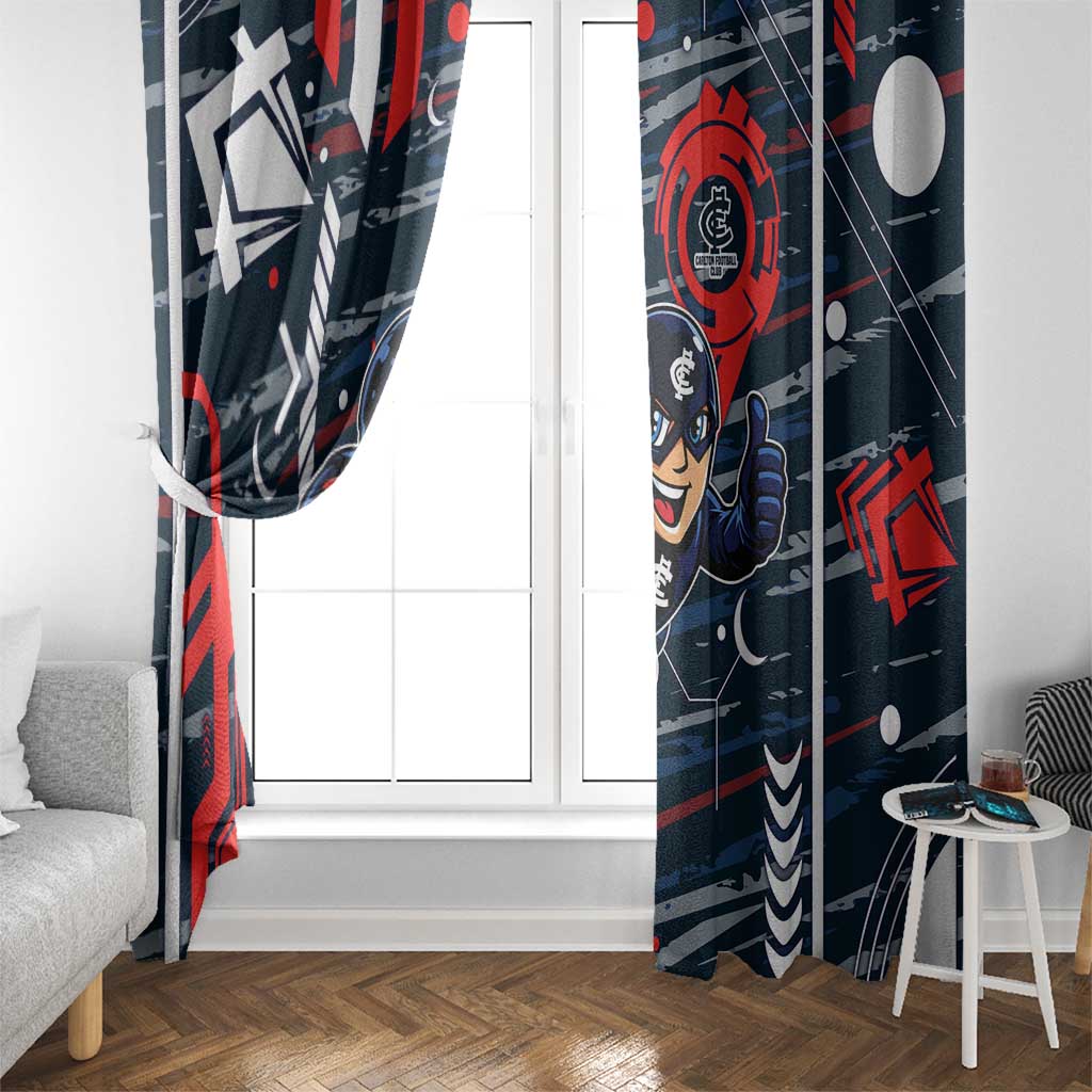 Carlton Football Club Window Curtain Mascot Cartoon Football Illustration Style