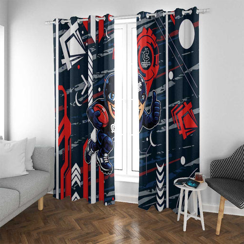 Carlton Football Club Window Curtain Mascot Cartoon Football Illustration Style
