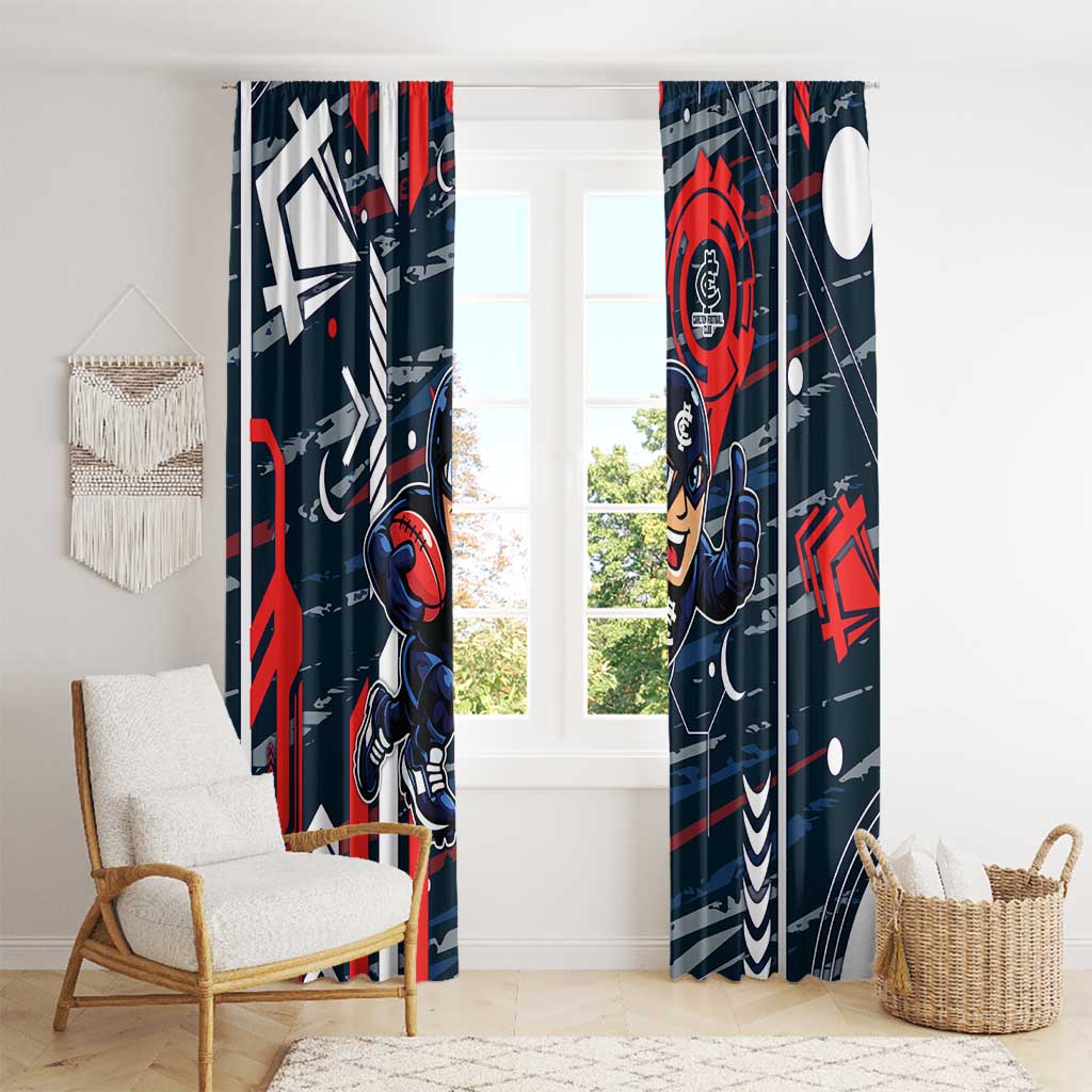 Carlton Football Club Window Curtain Mascot Cartoon Football Illustration Style