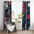 Carlton Football Club Window Curtain Mascot Cartoon Football Illustration Style