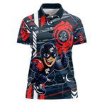 Carlton Football Club Women Polo Shirt Mascot Cartoon Football Illustration Style