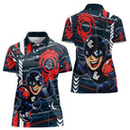 Carlton Football Club Women Polo Shirt Mascot Cartoon Football Illustration Style