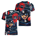 Carlton Football Club Women V-Neck T-Shirt Mascot Cartoon Football Illustration Style
