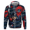 Carlton Football Club Zip Hoodie Mascot Cartoon Football Illustration Style