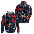 Carlton Football Club Zip Hoodie Mascot Cartoon Football Illustration Style