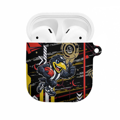 Collingwood Football Club AirPods Case Mascot Cartoon Football Illustration Style