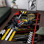 Collingwood Football Club Area Rug Mascot Cartoon Football Illustration Style