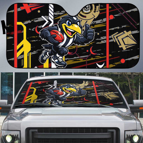 Collingwood Football Club Auto Sun Shade Mascot Cartoon Football Illustration Style