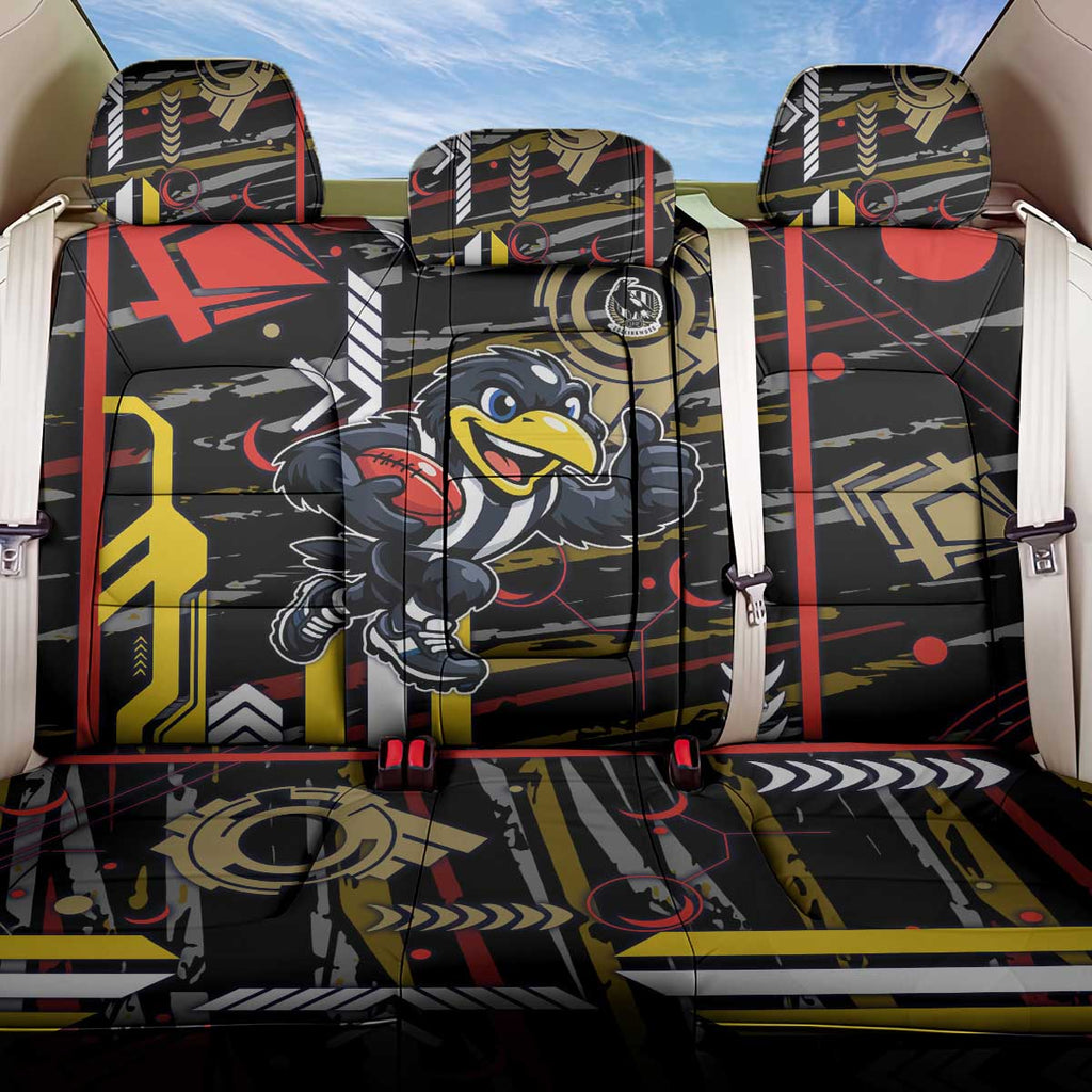 Collingwood Football Club Back Car Seat Cover Mascot Cartoon Football Illustration Style
