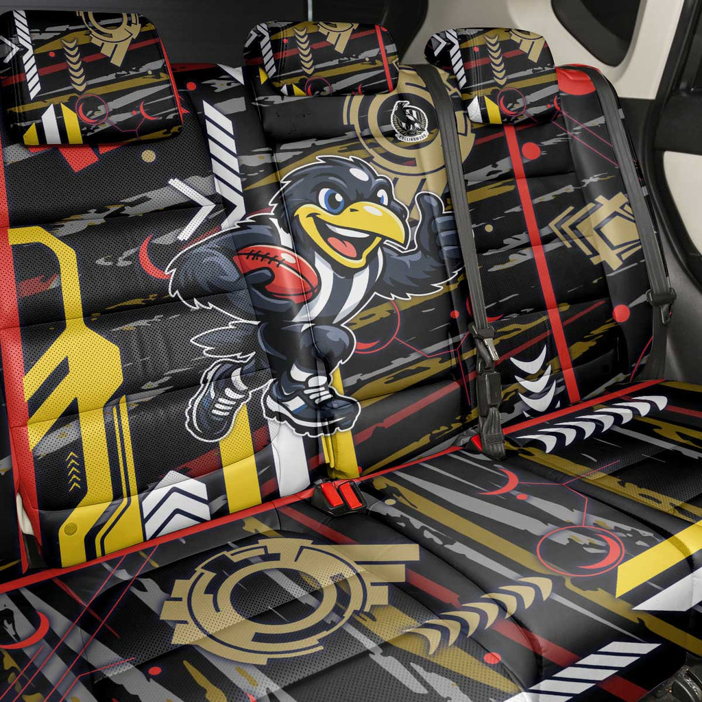 Collingwood Football Club Back Car Seat Cover Mascot Cartoon Football Illustration Style