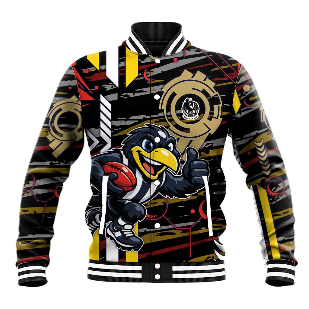 Collingwood Football Club Baseball Jacket Mascot Cartoon Football Illustration Style