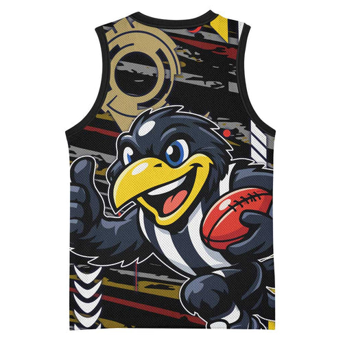 Collingwood Football Club Basketball Jersey Mascot Cartoon Football Illustration Style
