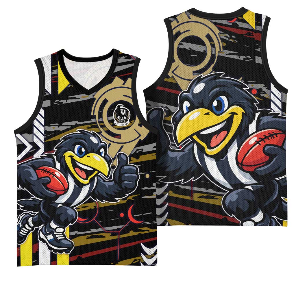 Collingwood Football Club Basketball Jersey Mascot Cartoon Football Illustration Style