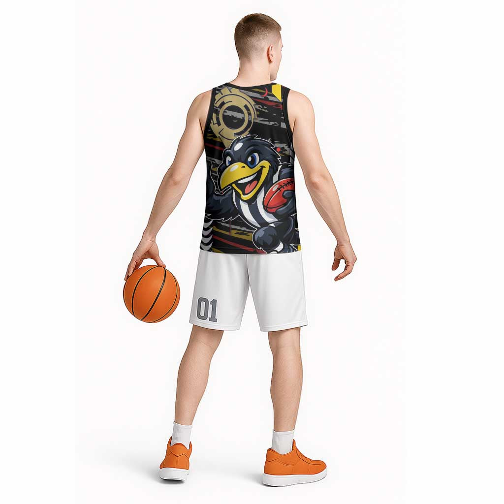 Collingwood Football Club Basketball Jersey Mascot Cartoon Football Illustration Style