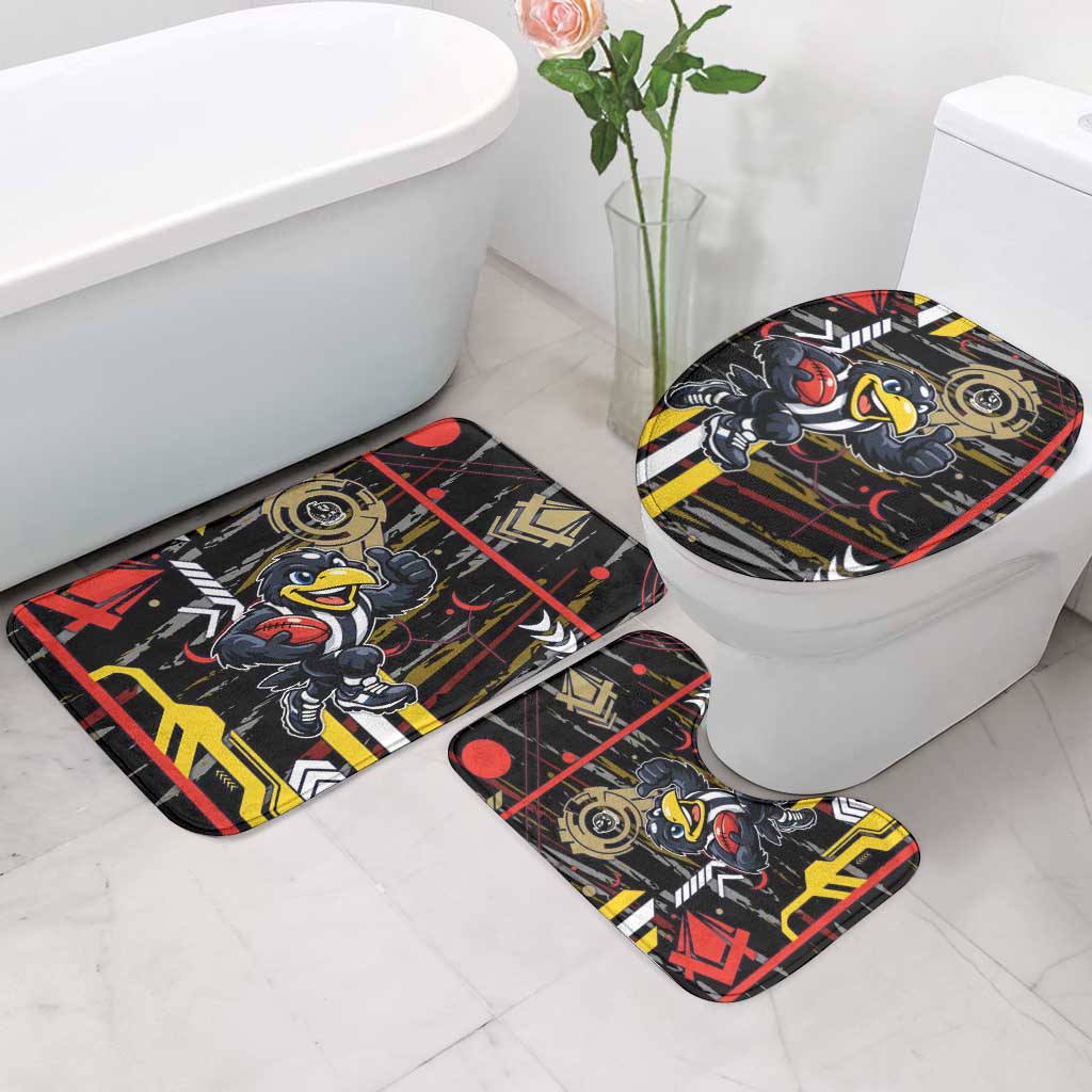 Collingwood Football Club Bathroom Set Mascot Cartoon Football Illustration Style