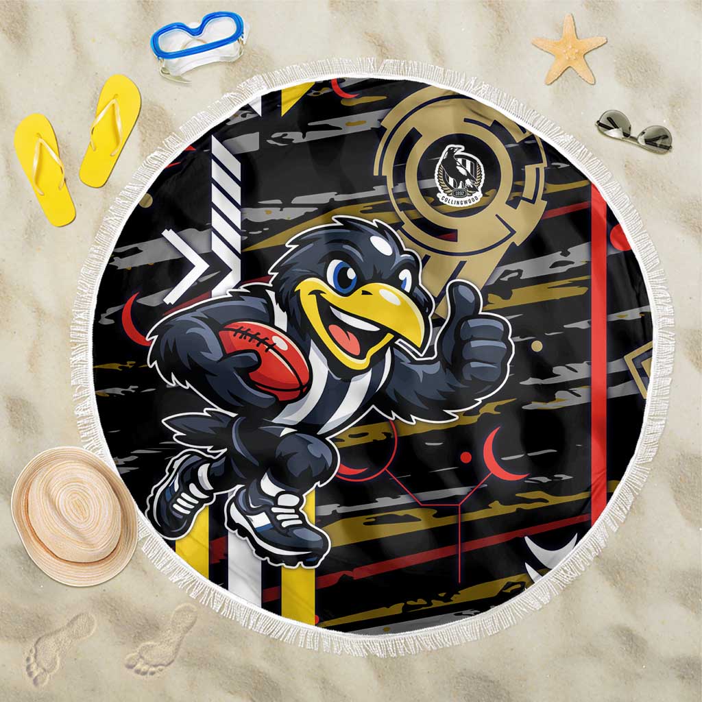 Collingwood Football Club Beach Blanket Mascot Cartoon Football Illustration Style