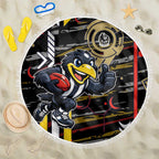 Collingwood Football Club Beach Blanket Mascot Cartoon Football Illustration Style
