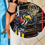 Collingwood Football Club Beach Blanket Mascot Cartoon Football Illustration Style