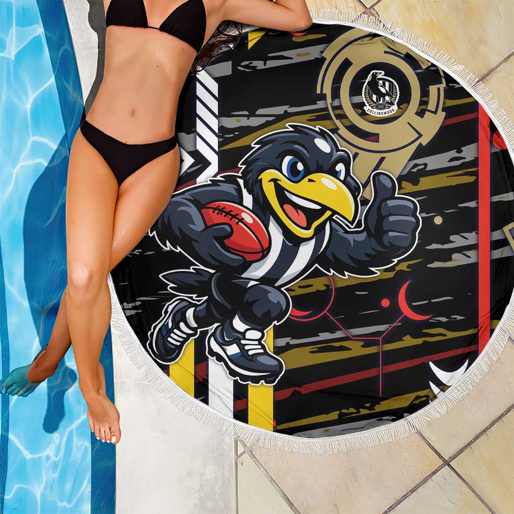 Collingwood Football Club Beach Blanket Mascot Cartoon Football Illustration Style