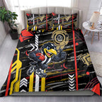 Collingwood Football Club Bedding Set Mascot Cartoon Football Illustration Style