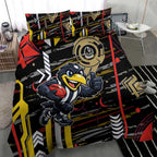 Collingwood Football Club Bedding Set Mascot Cartoon Football Illustration Style