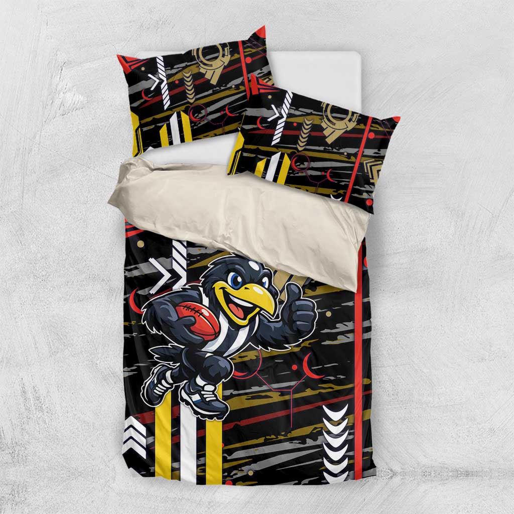 Collingwood Football Club Bedding Set Mascot Cartoon Football Illustration Style