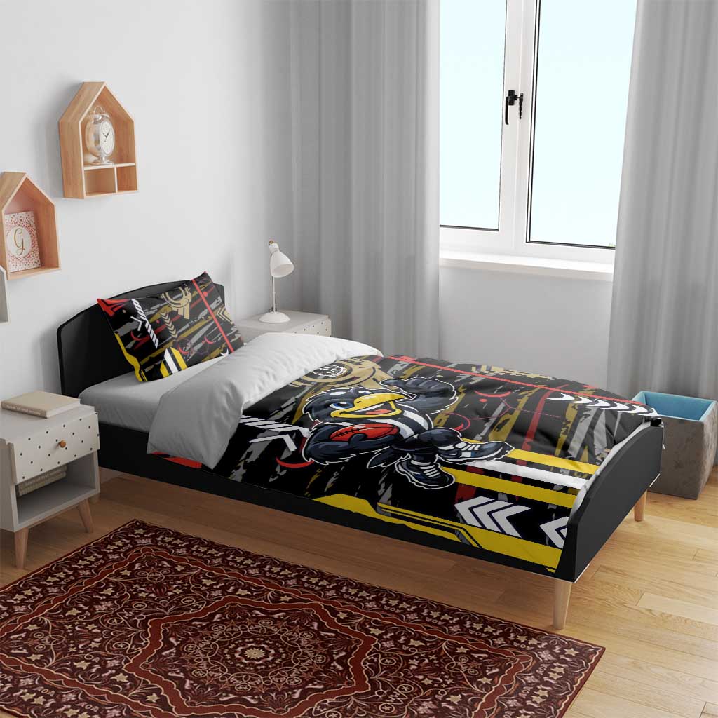 Collingwood Football Club Bedding Set Mascot Cartoon Football Illustration Style