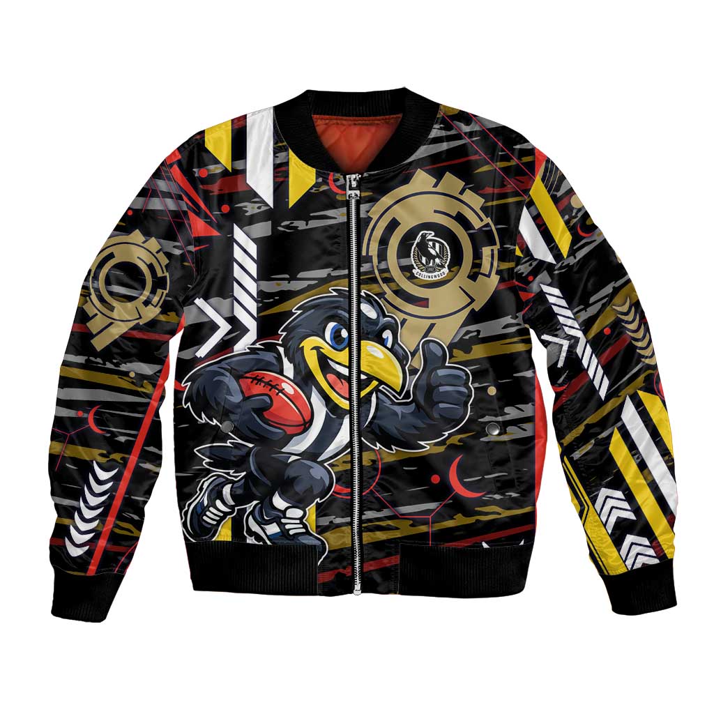 Collingwood Football Club Bomber Jacket Mascot Cartoon Football Illustration Style