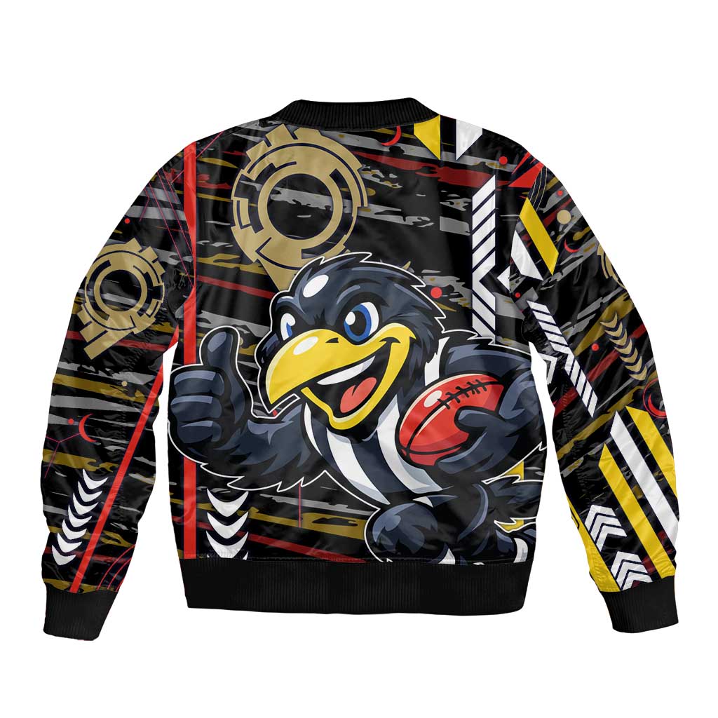 Collingwood Football Club Bomber Jacket Mascot Cartoon Football Illustration Style