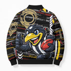 Collingwood Football Club Bomber Puffer Jacket Mascot Cartoon Football Illustration Style