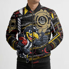 Collingwood Football Club Bomber Puffer Jacket Mascot Cartoon Football Illustration Style