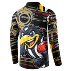 Collingwood Football Club Button Sweatshirt Mascot Cartoon Football Illustration Style
