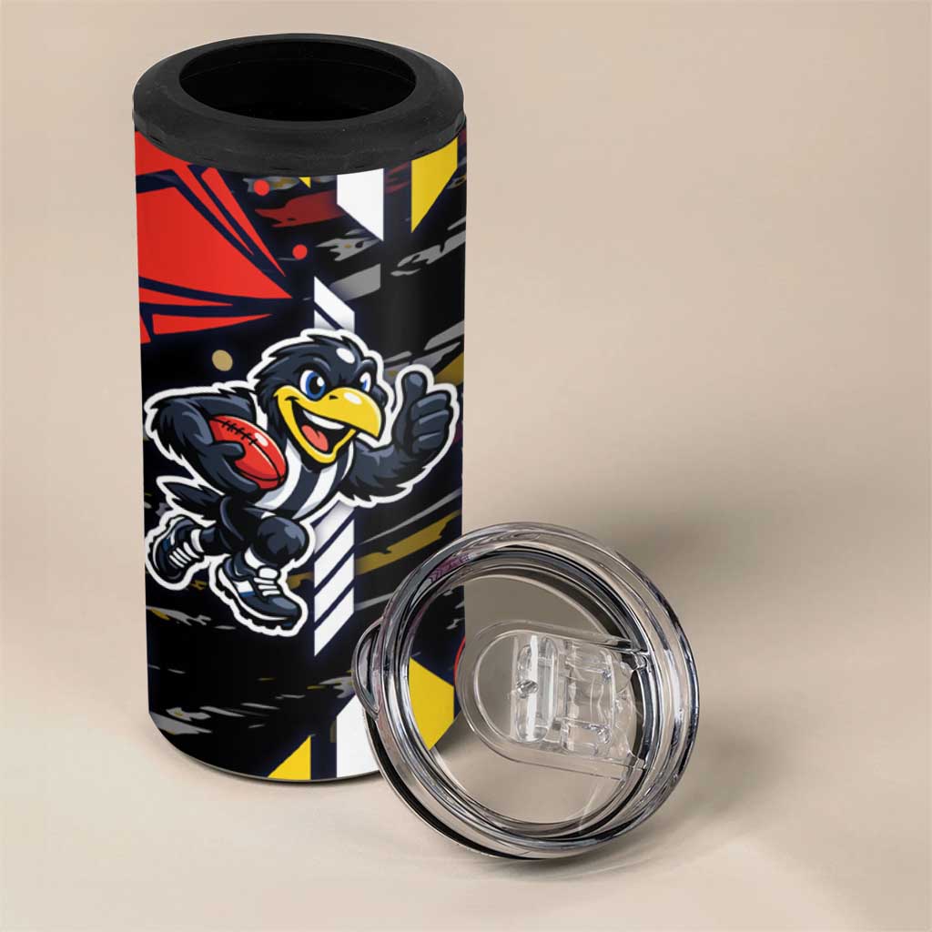 Collingwood Football Club 4 in 1 Can Cooler Tumbler Mascot Cartoon Football Illustration Style
