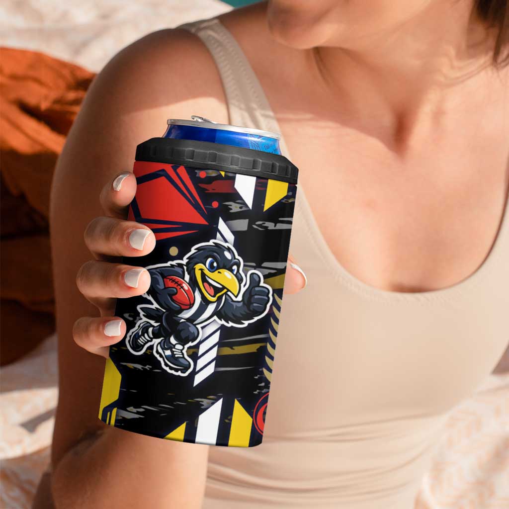 Collingwood Football Club 4 in 1 Can Cooler Tumbler Mascot Cartoon Football Illustration Style