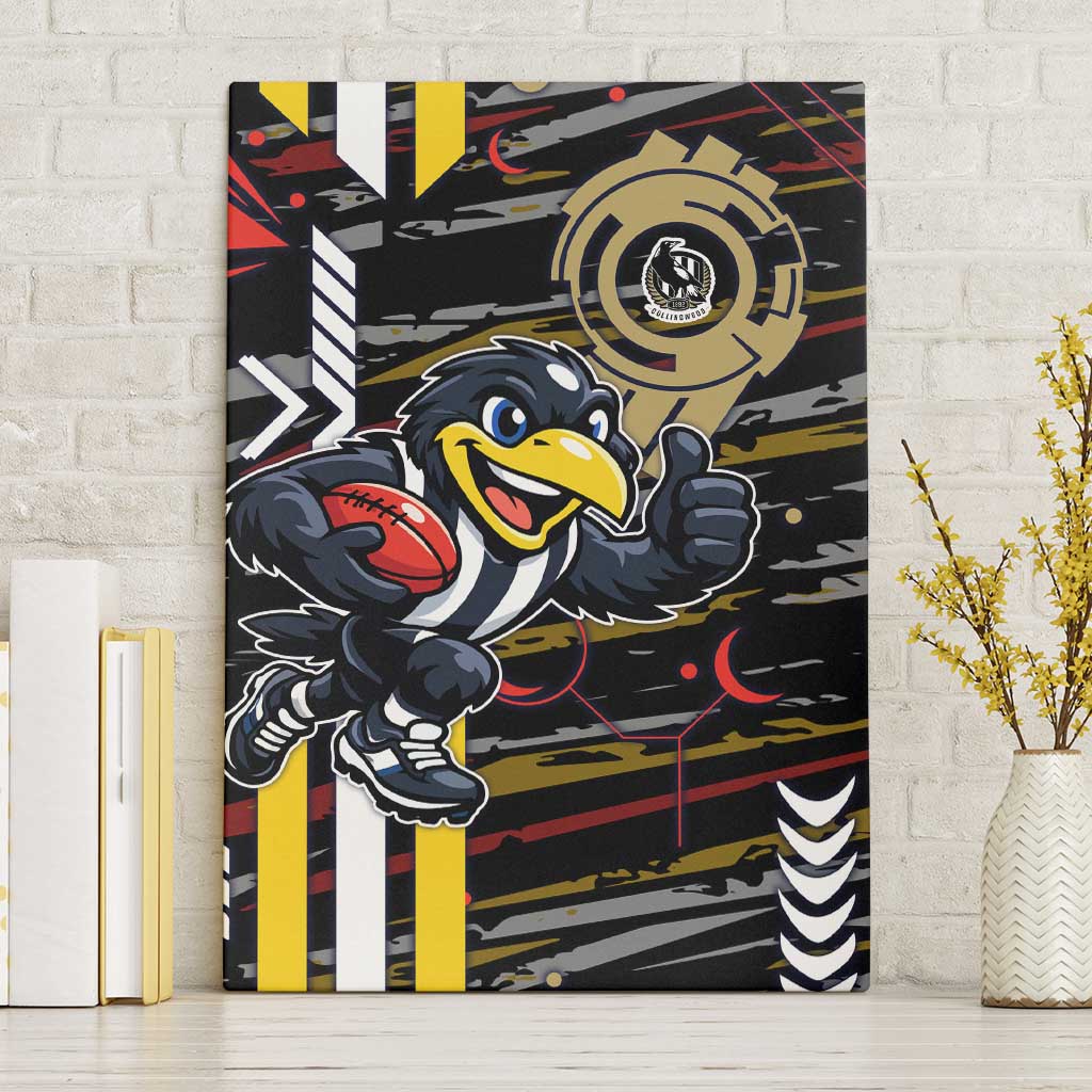 Collingwood Football Club Canvas Wall Art Mascot Cartoon Football Illustration Style