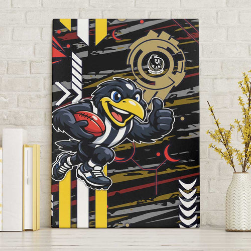 Collingwood Football Club Canvas Wall Art Mascot Cartoon Football Illustration Style