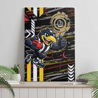 Collingwood Football Club Canvas Wall Art Mascot Cartoon Football Illustration Style