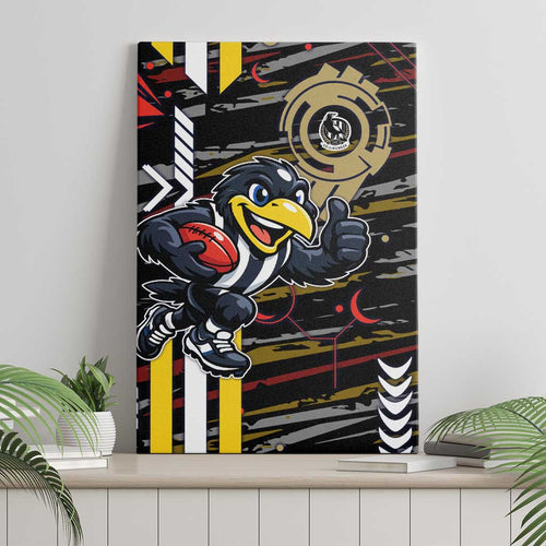 Collingwood Football Club Canvas Wall Art Mascot Cartoon Football Illustration Style