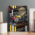 Collingwood Football Club Canvas Wall Art Mascot Cartoon Football Illustration Style