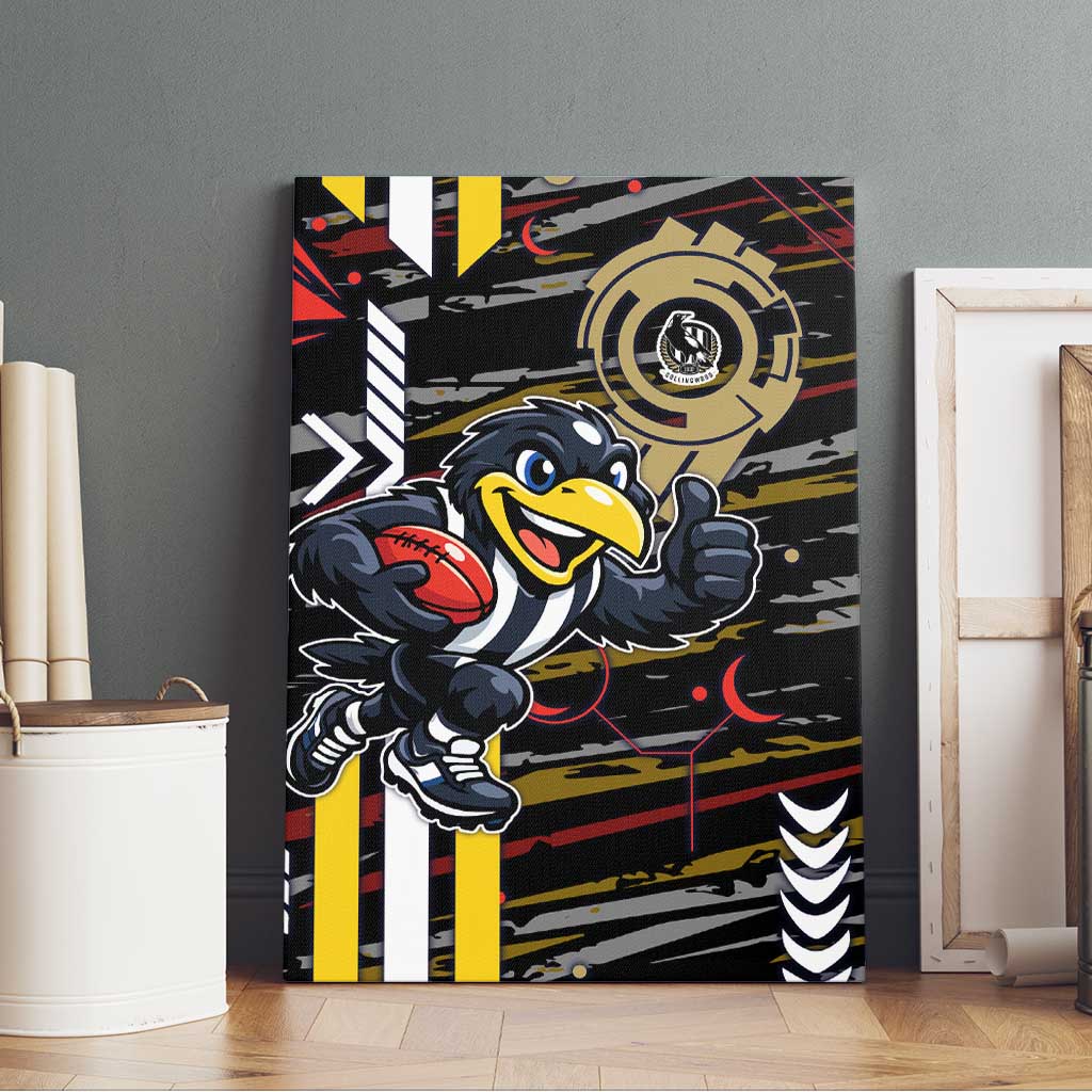 Collingwood Football Club Canvas Wall Art Mascot Cartoon Football Illustration Style