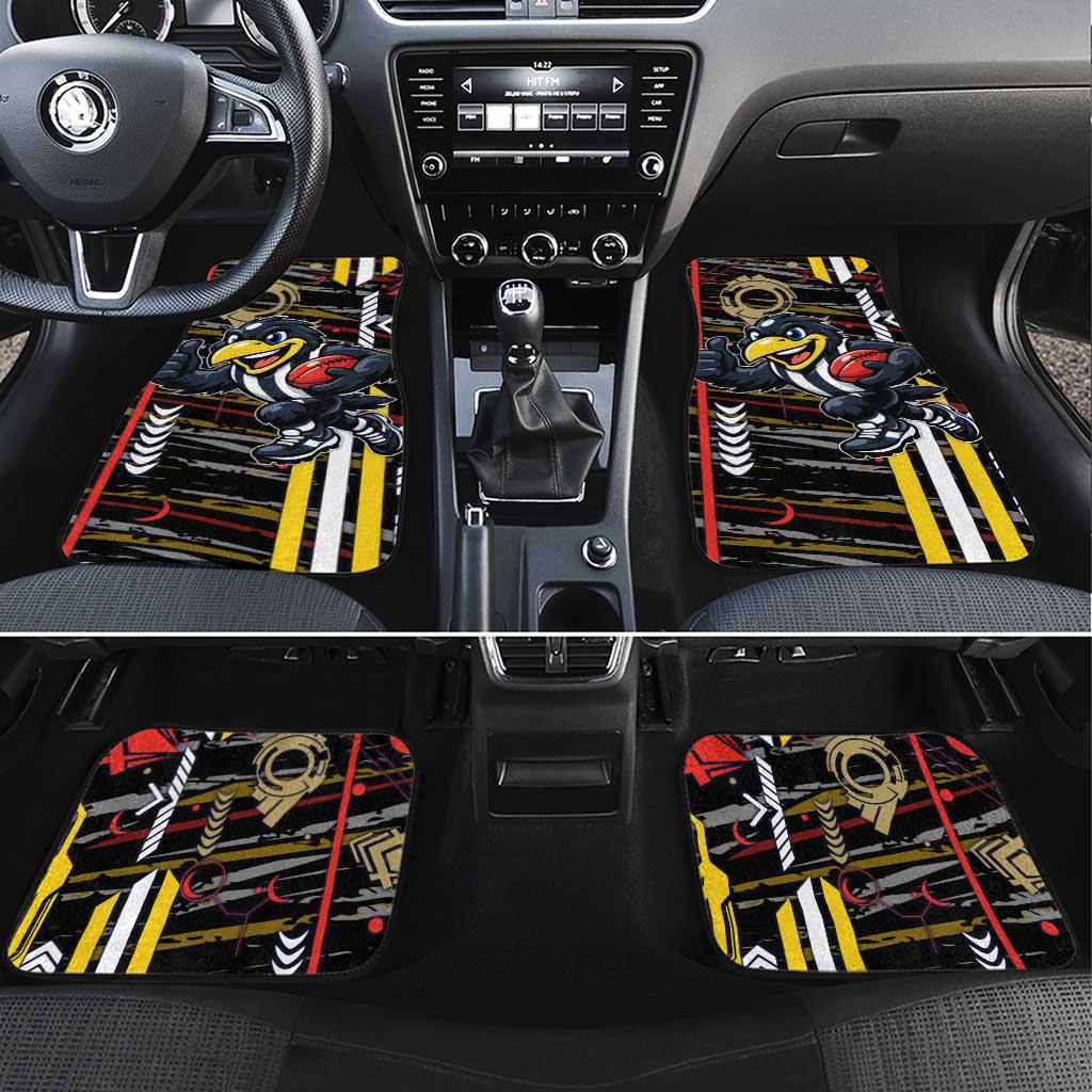 Collingwood Football Club Car Mats Mascot Cartoon Football Illustration Style