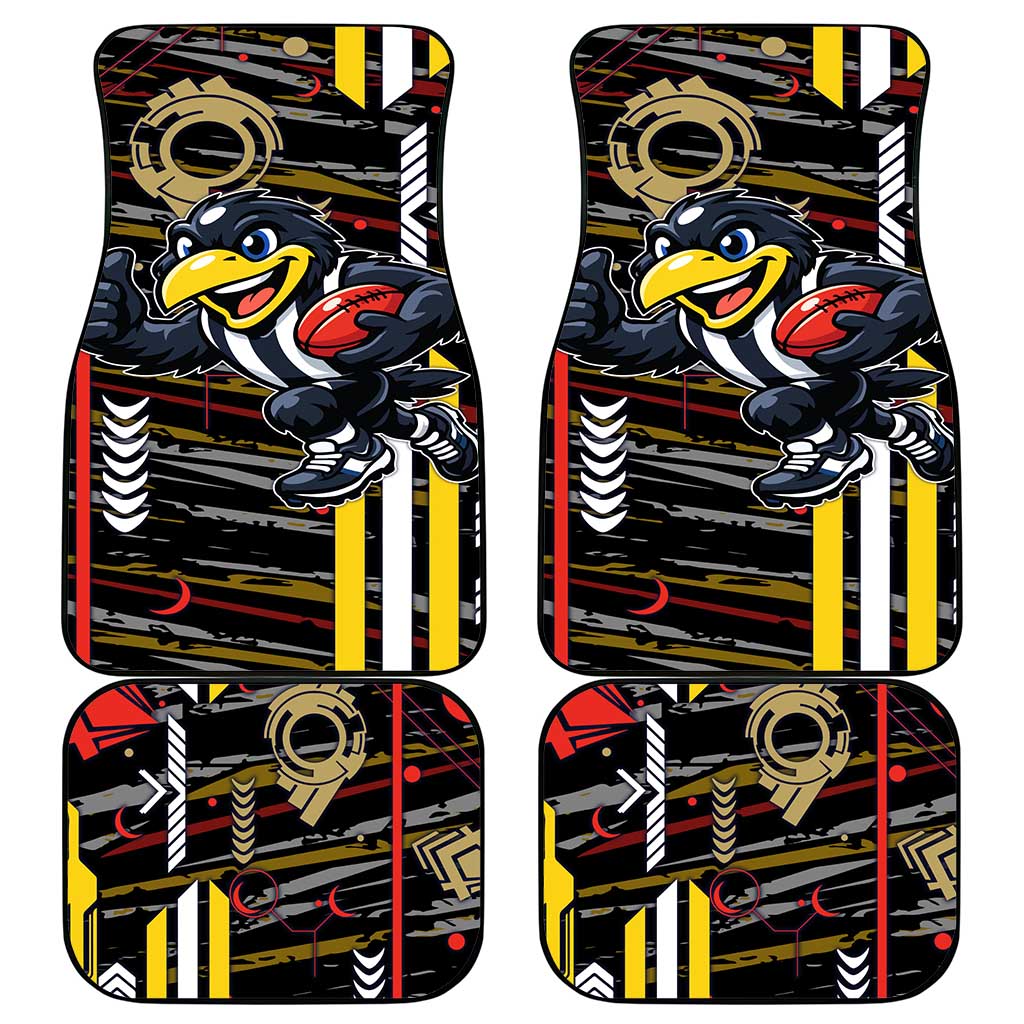 Collingwood Football Club Car Mats Mascot Cartoon Football Illustration Style