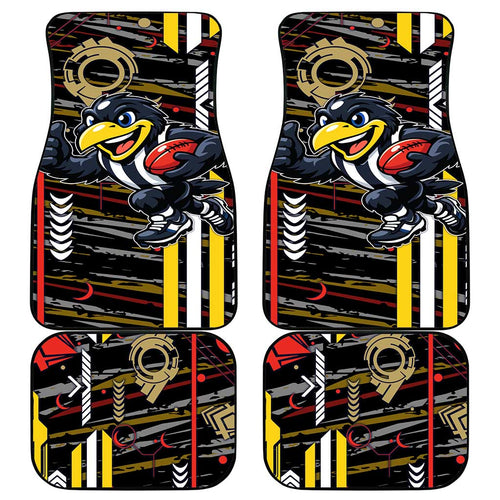 Collingwood Football Club Car Mats Mascot Cartoon Football Illustration Style