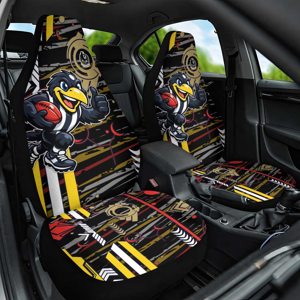 Collingwood Football Club Car Seat Cover Mascot Cartoon Football Illustration Style