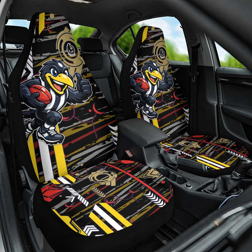 Collingwood Football Club Car Seat Cover Mascot Cartoon Football Illustration Style